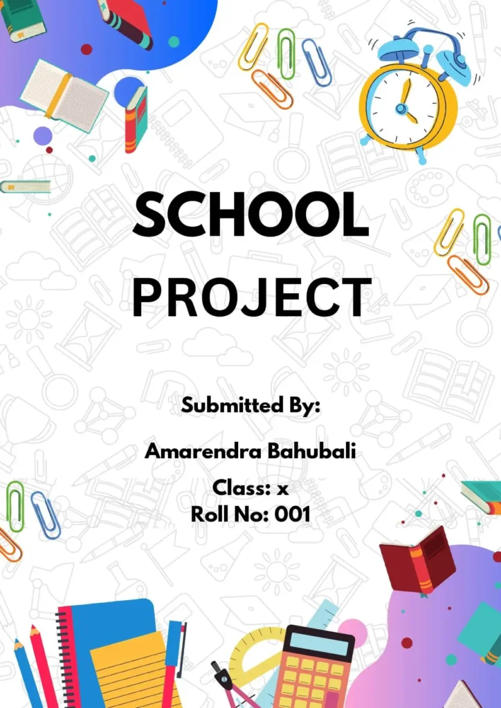 Front Page Design Template  for school