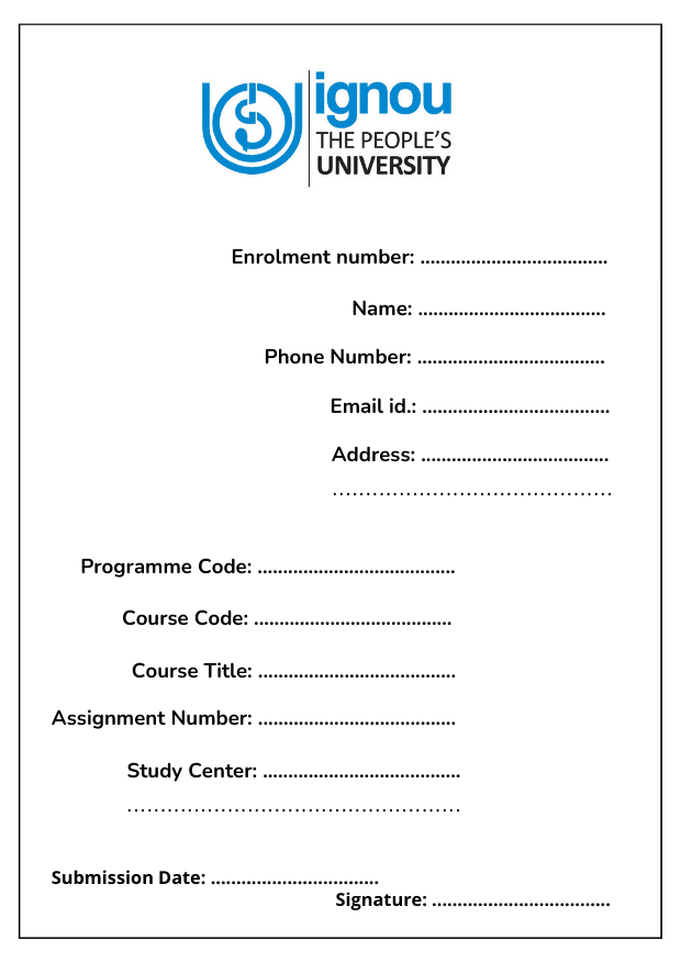 assignment front page ignou 2 assignment front page ignou 2